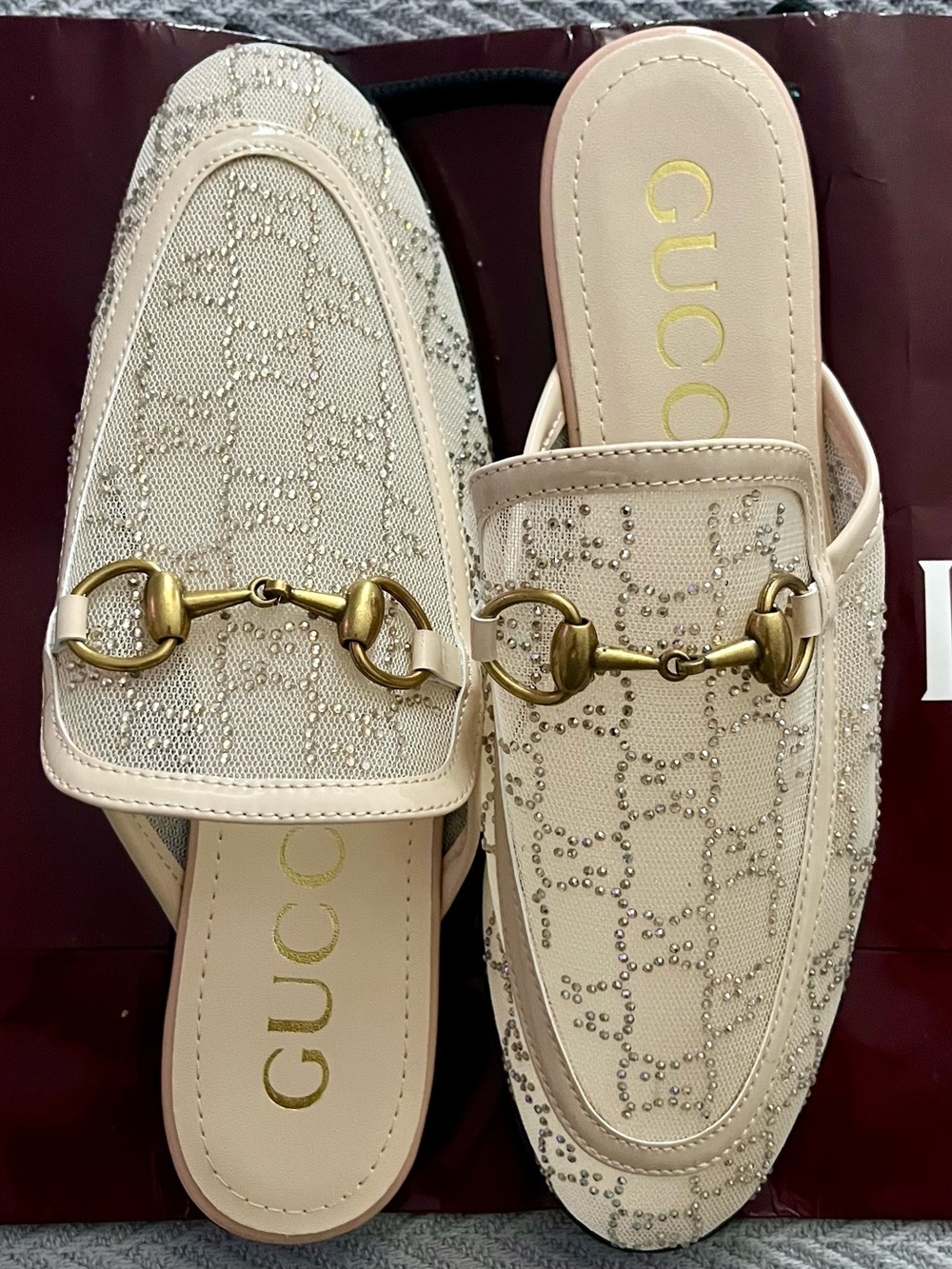 Princetown GG Crystal Mesh Horsebit Mule